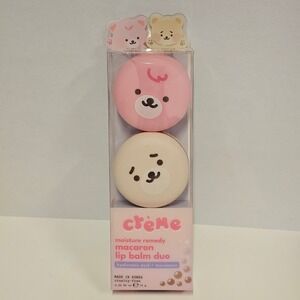 NEW Creme Moisture Remedy Macaron Lip Balm Duo Strawberry Milk Brown Sugar Boba